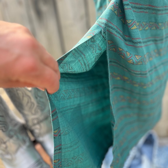 SOUTHWESTERN GREEN PATTERNED COTTON WRAP SKIRT SIZE SM-LG GREAT FOR BEACH - Picture 8 of 14